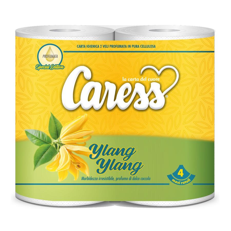 CARESS CARTA IGIENICA 4 ROTOLI 2 VELI YLANG YLANG (Confezione da 20 pezzi) 