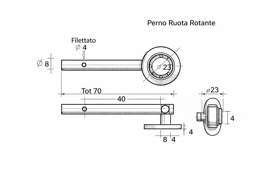 R400/125 - 23 AA Carrello - Kit 1 pezzo