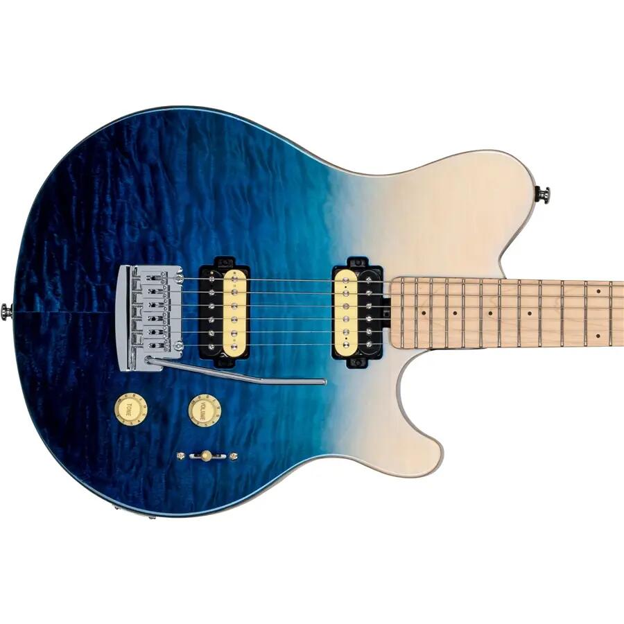 Sterling by Music Man Axis AX3 Quilted Maple Spectrum Blue