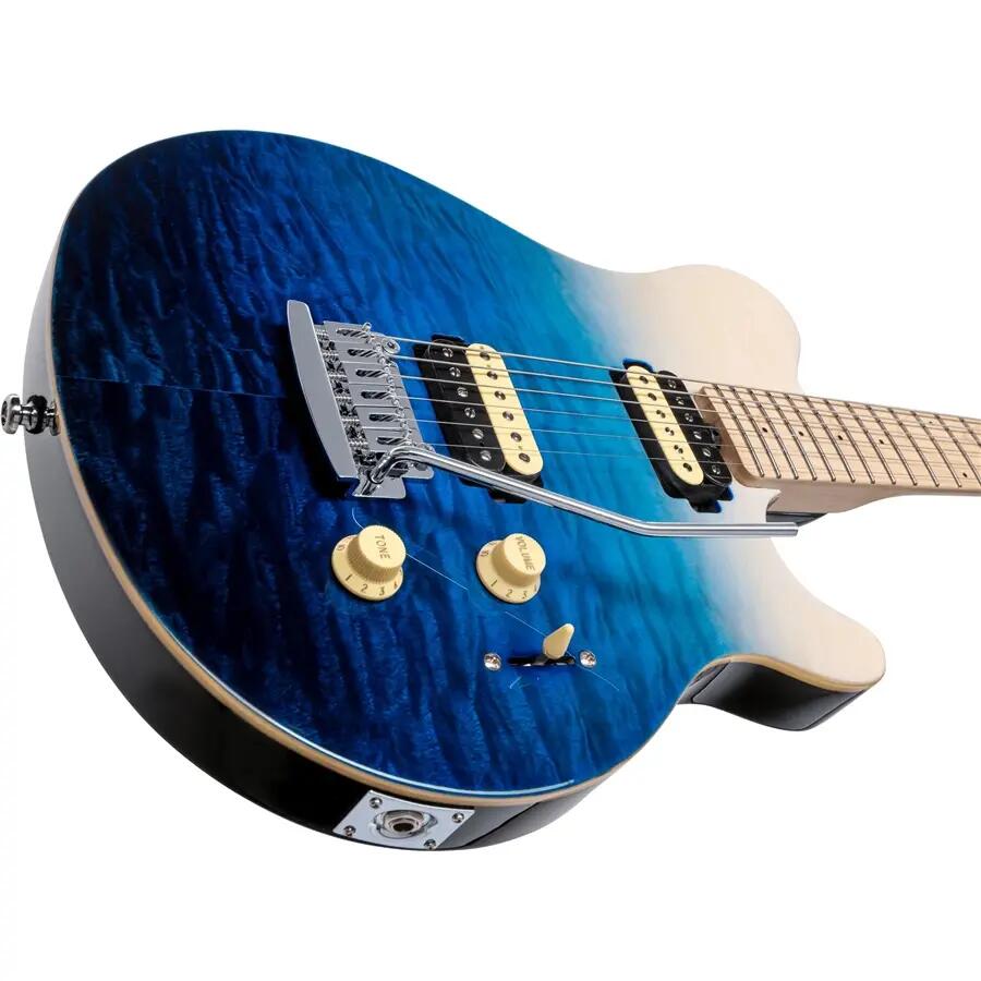 Sterling by Music Man Axis AX3 Quilted Maple Spectrum Blue