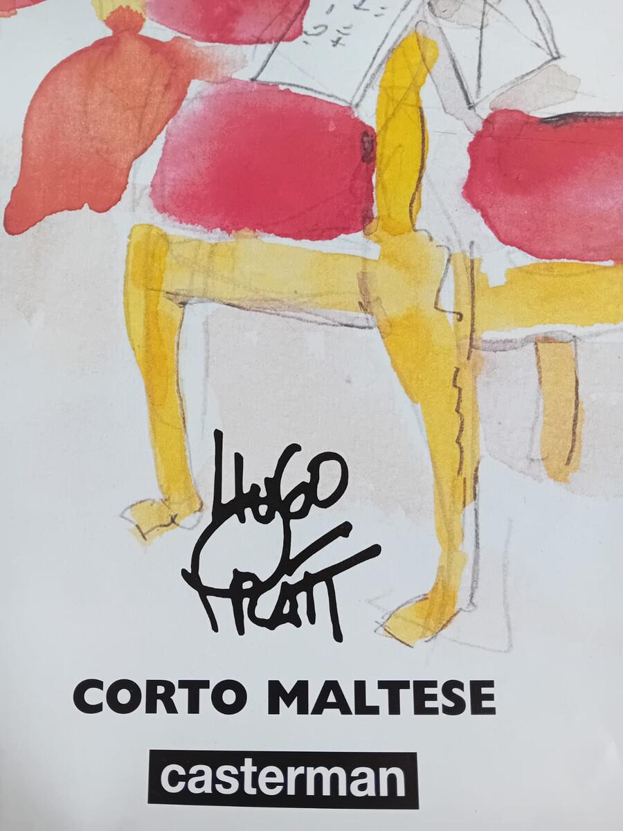 Poster Originale Corto Maltese 1997 Donna Acquerello - Hugo Pratt - 50 x 70