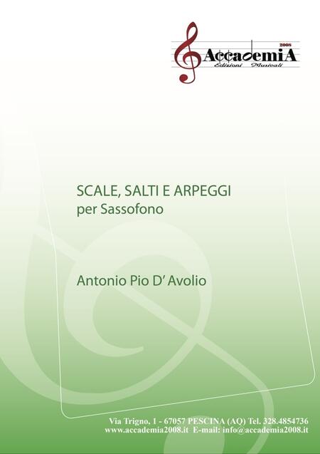 SCALE, SALTI E ARPEGGi (Metodo per Sassofono) - Antonio Pio D'Avolio