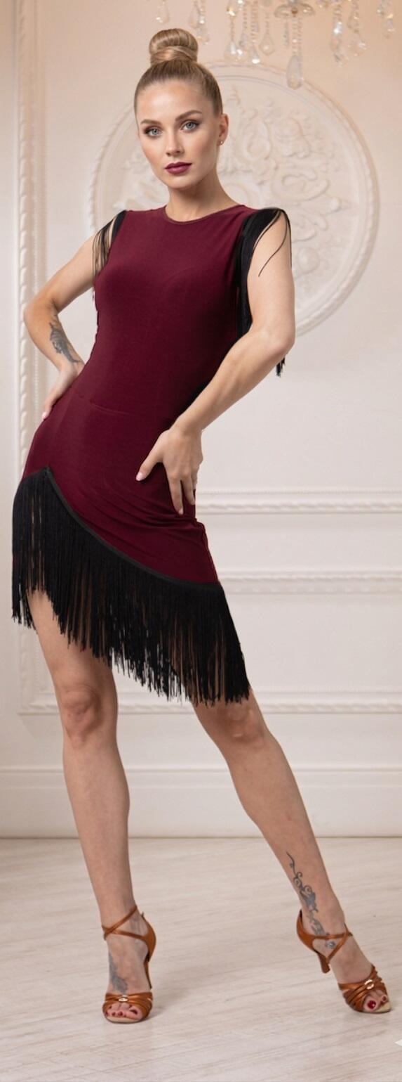 U1002B simply fringe ball gown