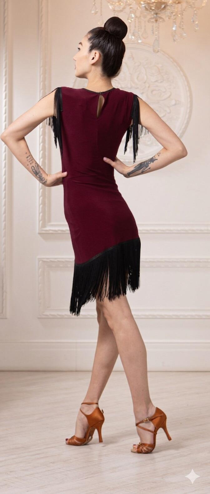 U1002B simply fringe ball gown