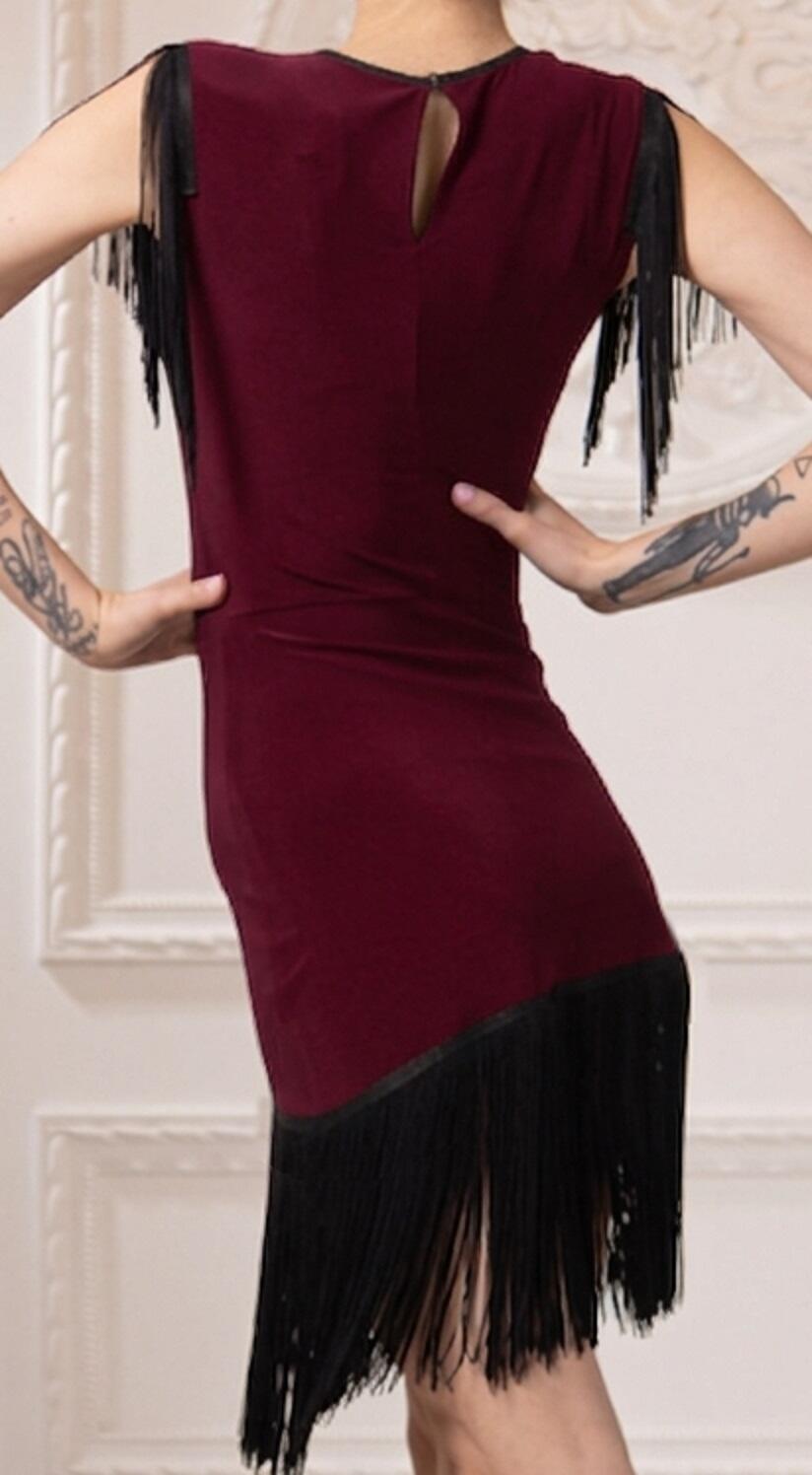 U1002B simply fringe ball gown