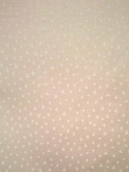 9921 14  tessuto americano bianco latte stelline taglio 25x110 cm
