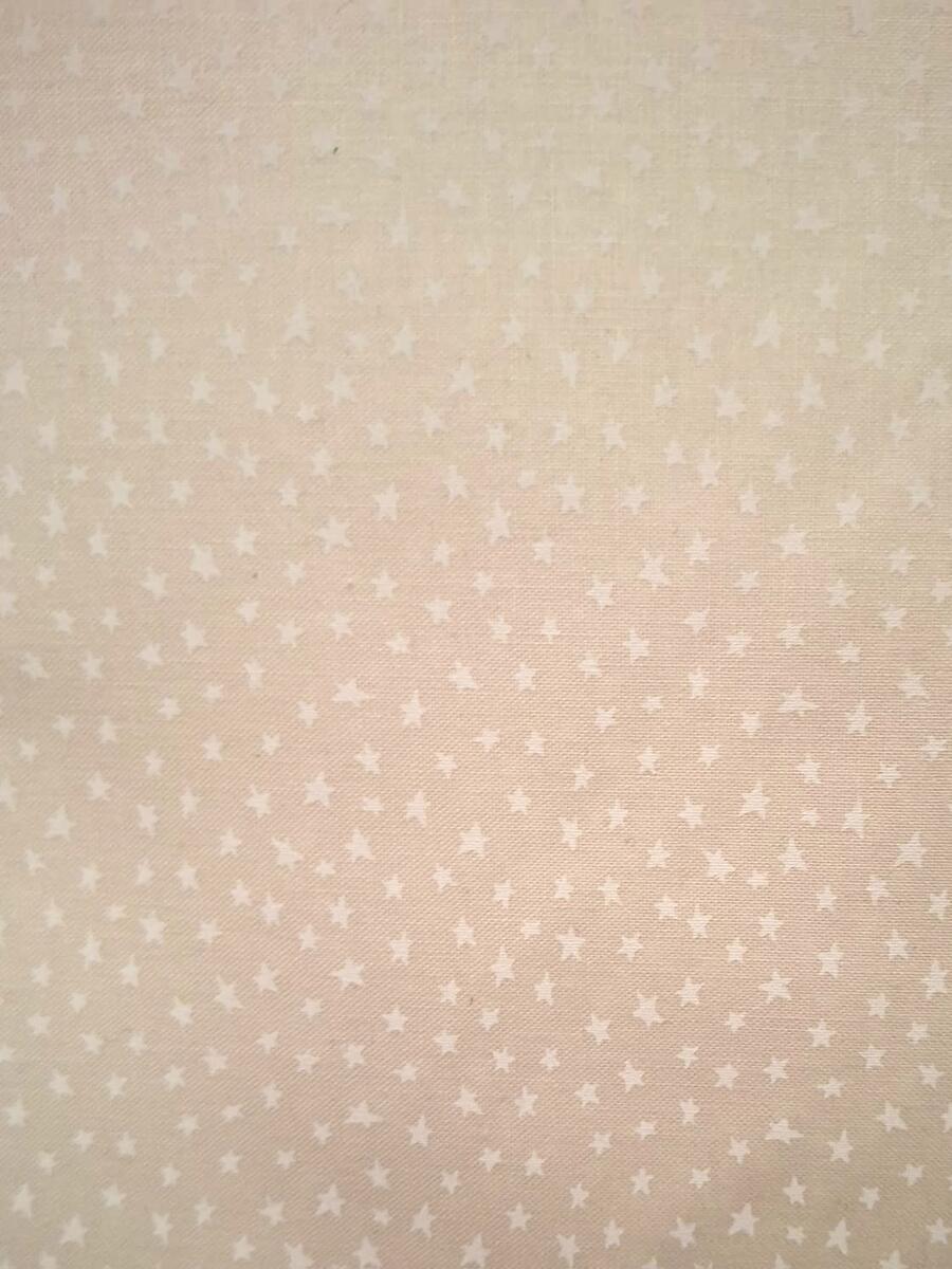 9921 14  tessuto americano bianco latte stelline taglio 25x110 cm