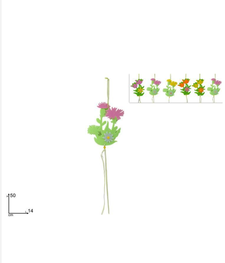 APPENDINO FELTRO CON FIORE ASS.
 [Conf.da 12 pezzi]