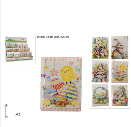 MAGNETE CERAMICA CON DECORI PASQUALI ASS.
 [Conf.da 72 pezzi]