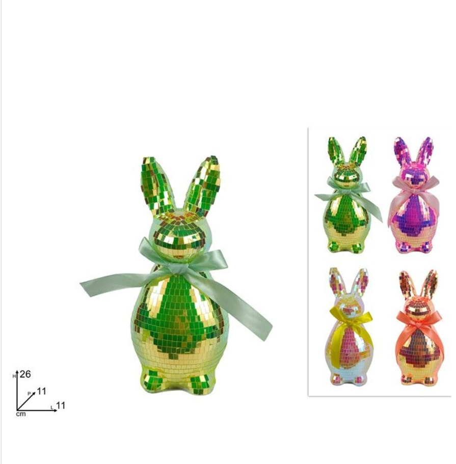 CONIGLIO 26 CM LAMINATO CON 4 COLORI ASS.
 [Conf.da 4 pezzi]