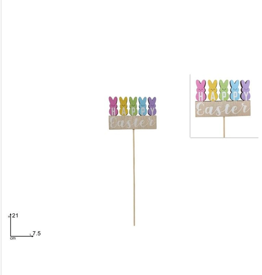 SPILLONE IN LEGNO HAPPY EASTER
 [conf.da 24 pezzi]