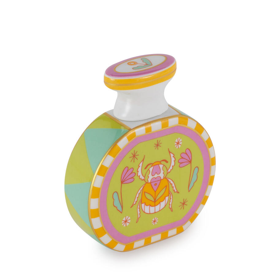Henriette - Bottiglia Diffusore "Scarabeo" in Porcellana Multicolor - 100 ml | 8x9,5 cm