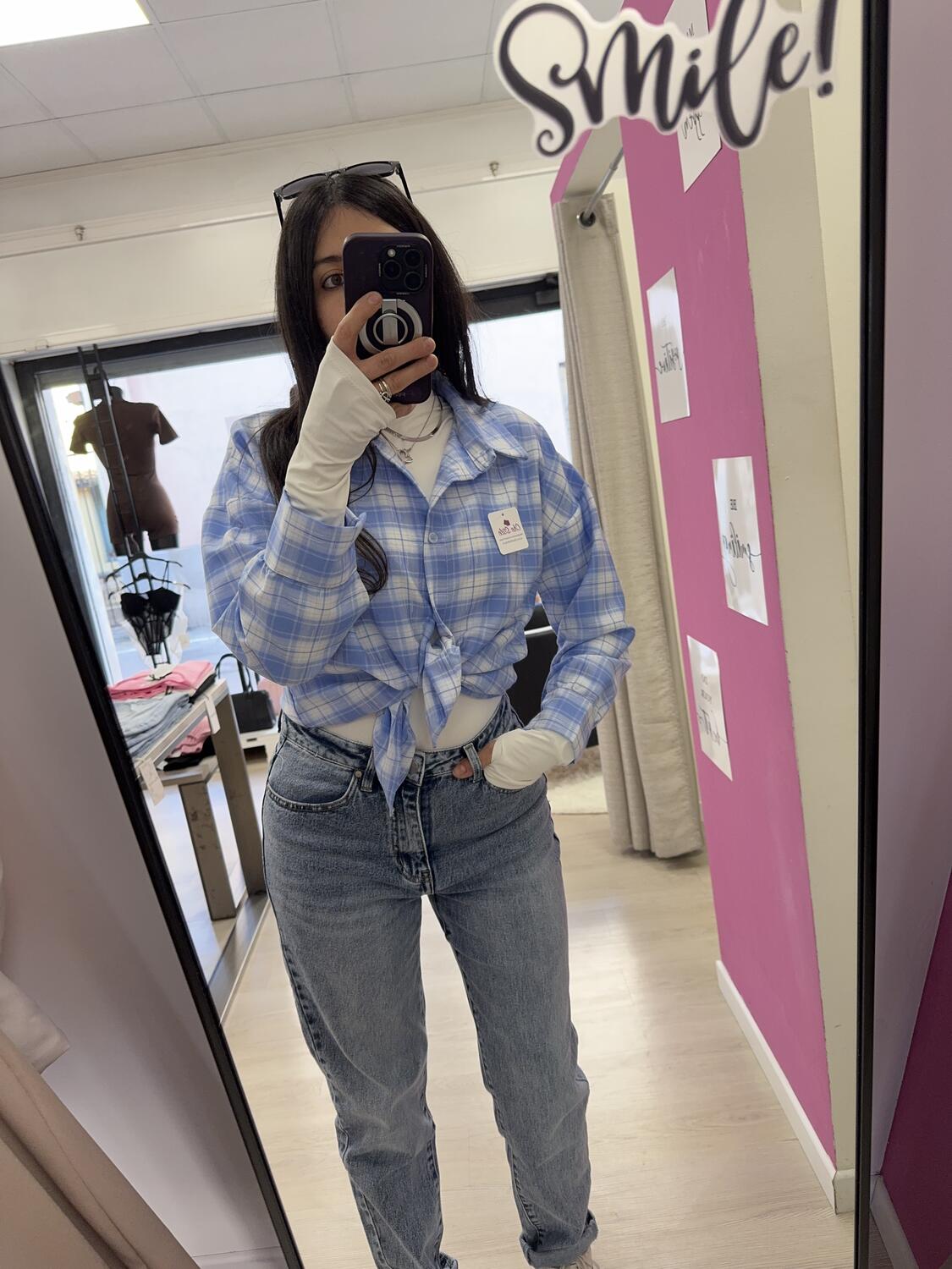 NOVITÀ Camicia a scacchi in misto viscosa