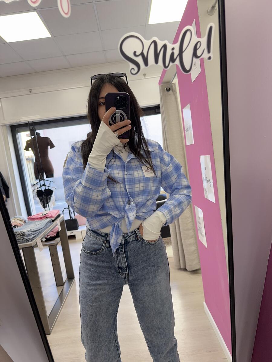 NOVITÀ Camicia a scacchi in misto viscosa