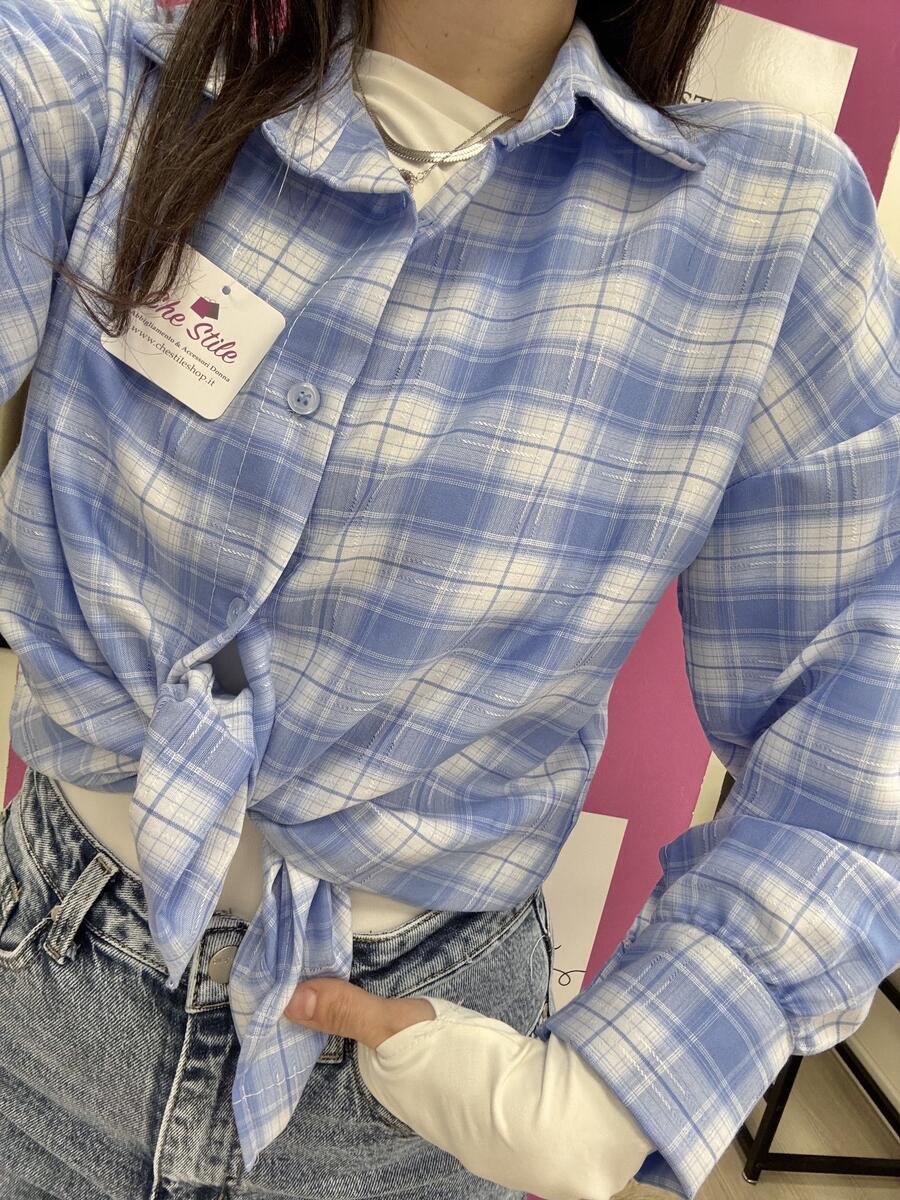 NOVITÀ Camicia a scacchi in misto viscosa