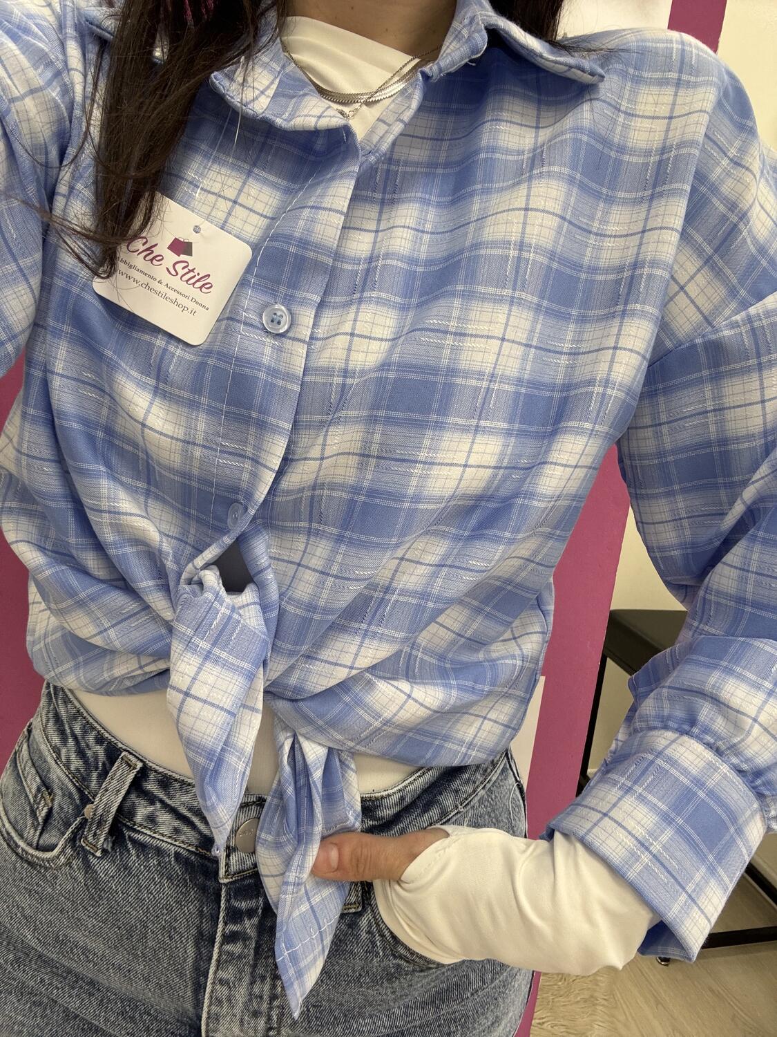 NOVITÀ Camicia a scacchi in misto viscosa