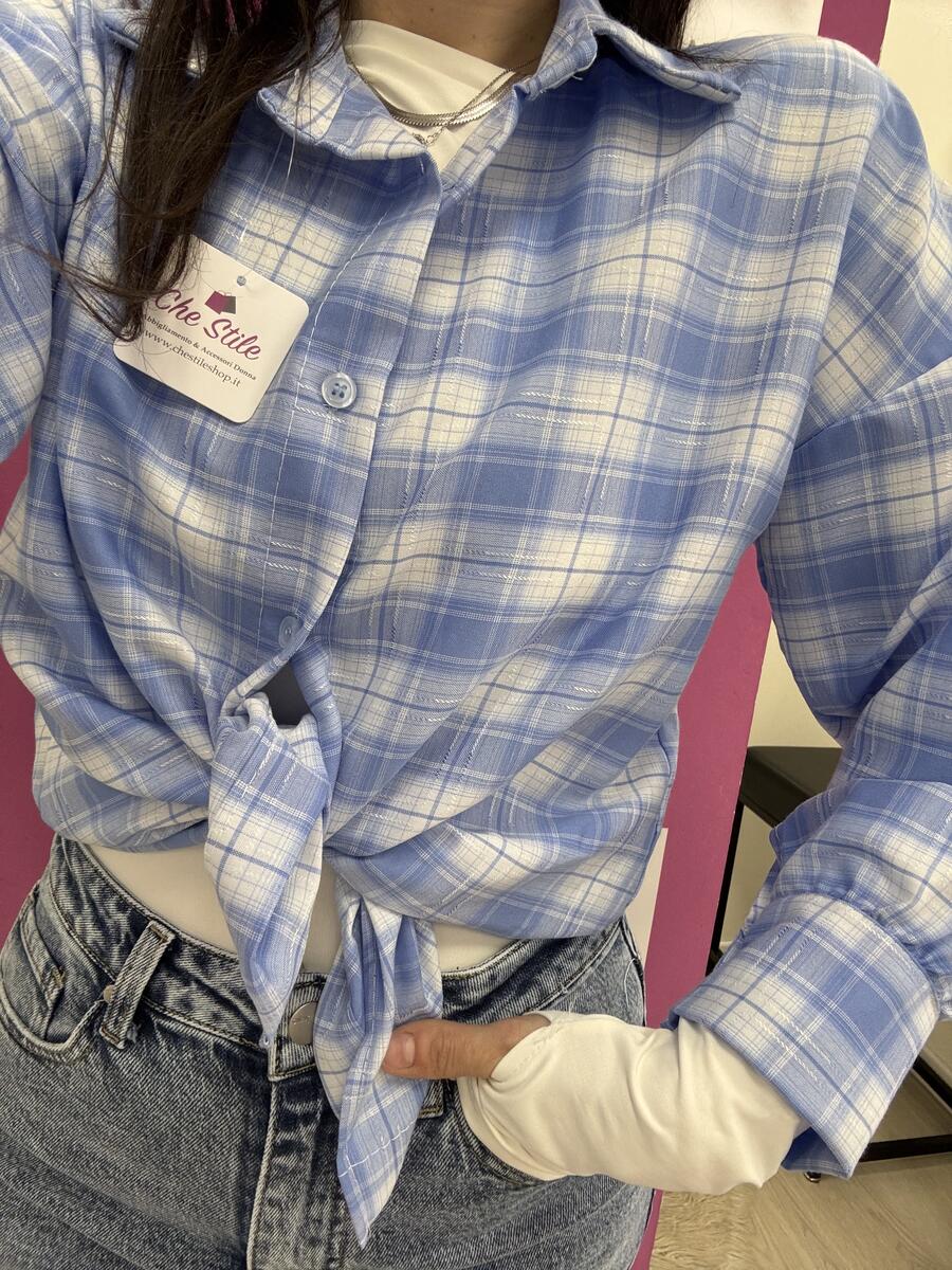 NOVITÀ Camicia a scacchi in misto viscosa