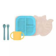 Set pappa silicone azzurro