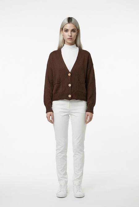 Two Way Cardigan Caffè