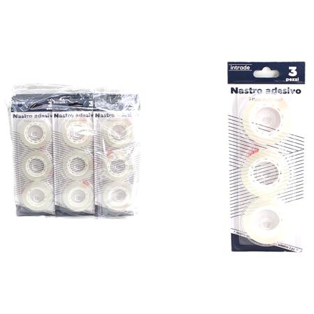 INTRADE NASTRO ADESIVO 3 ROTOLI DA 23 METRI (Confezione da 12 pezzi) 