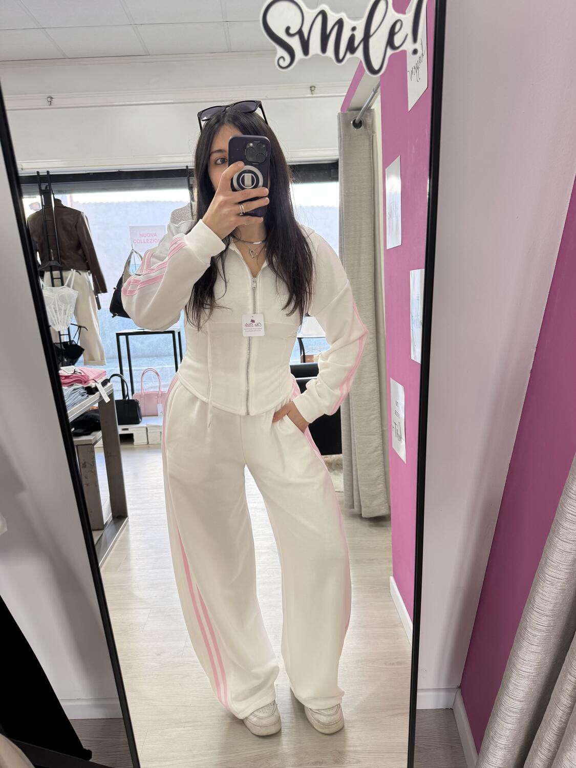 NOVITÀ Completo tuta felpa crop e pantalone baggy