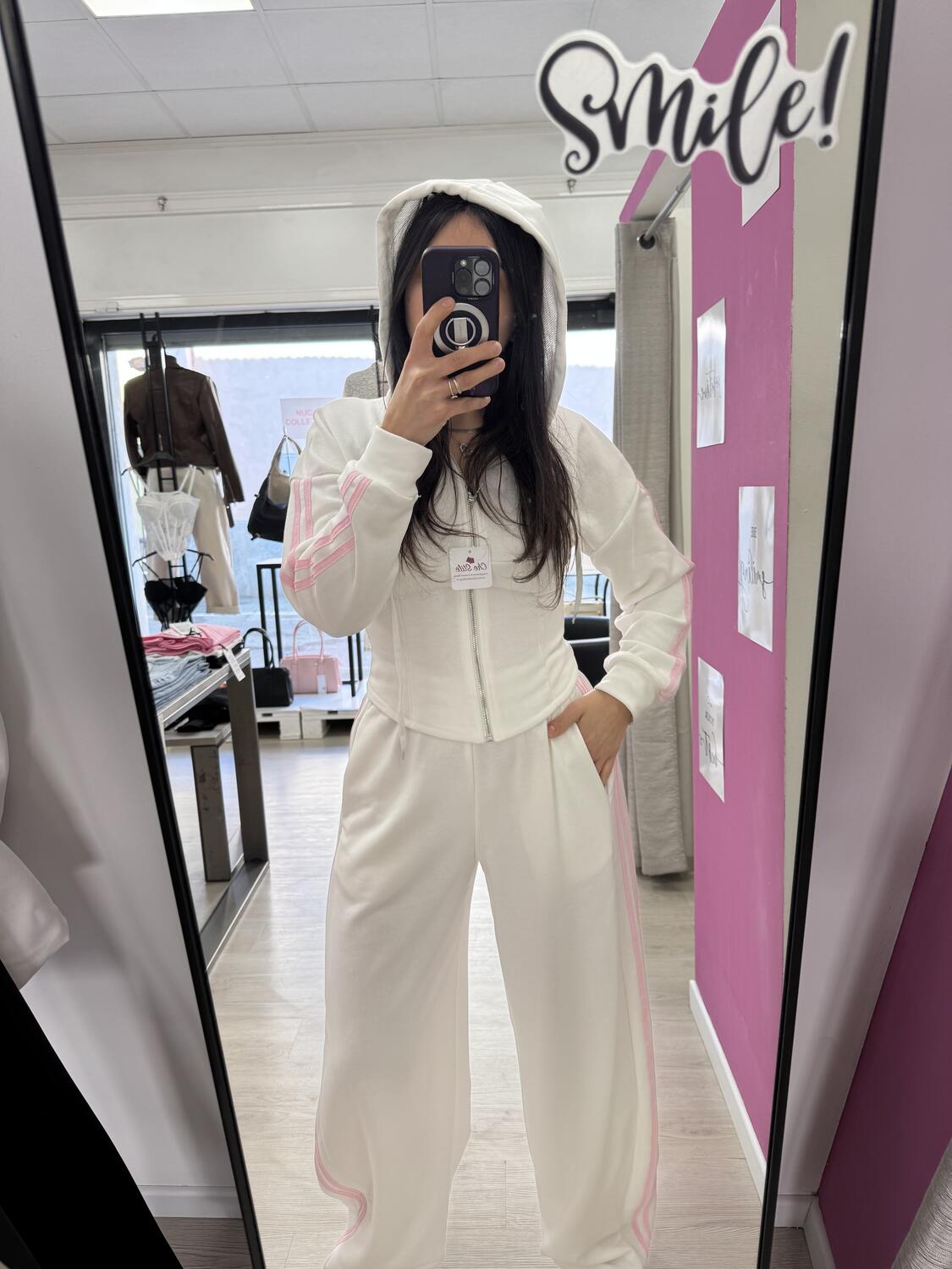 NOVITÀ Completo tuta felpa crop e pantalone baggy