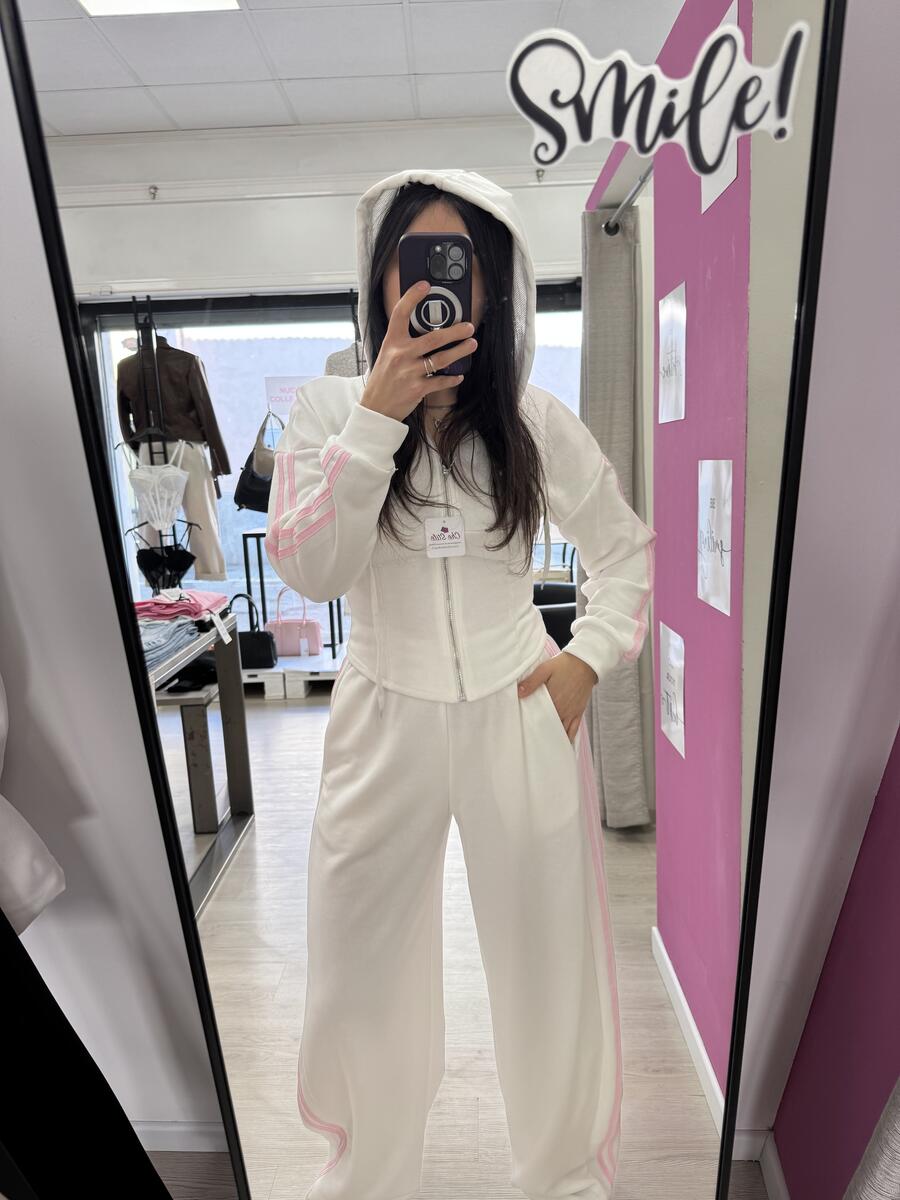 NOVITÀ Completo tuta felpa crop e pantalone baggy