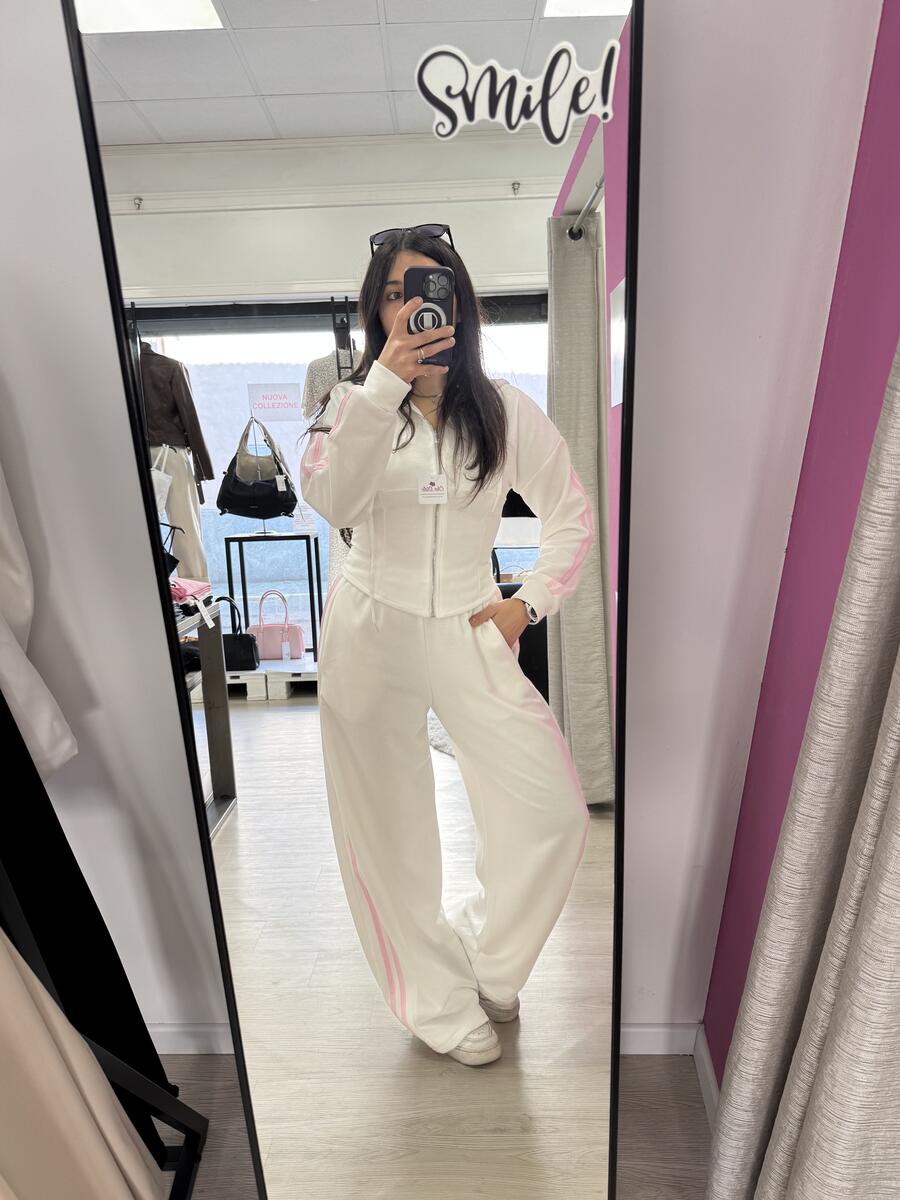 NOVITÀ Completo tuta felpa crop e pantalone baggy
