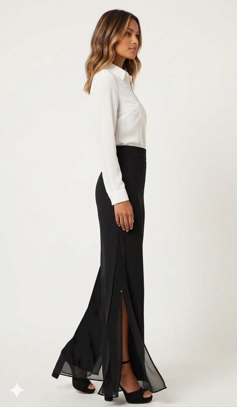 Jersey trousers lined with tulle size LXL 1-0015A open at the sides