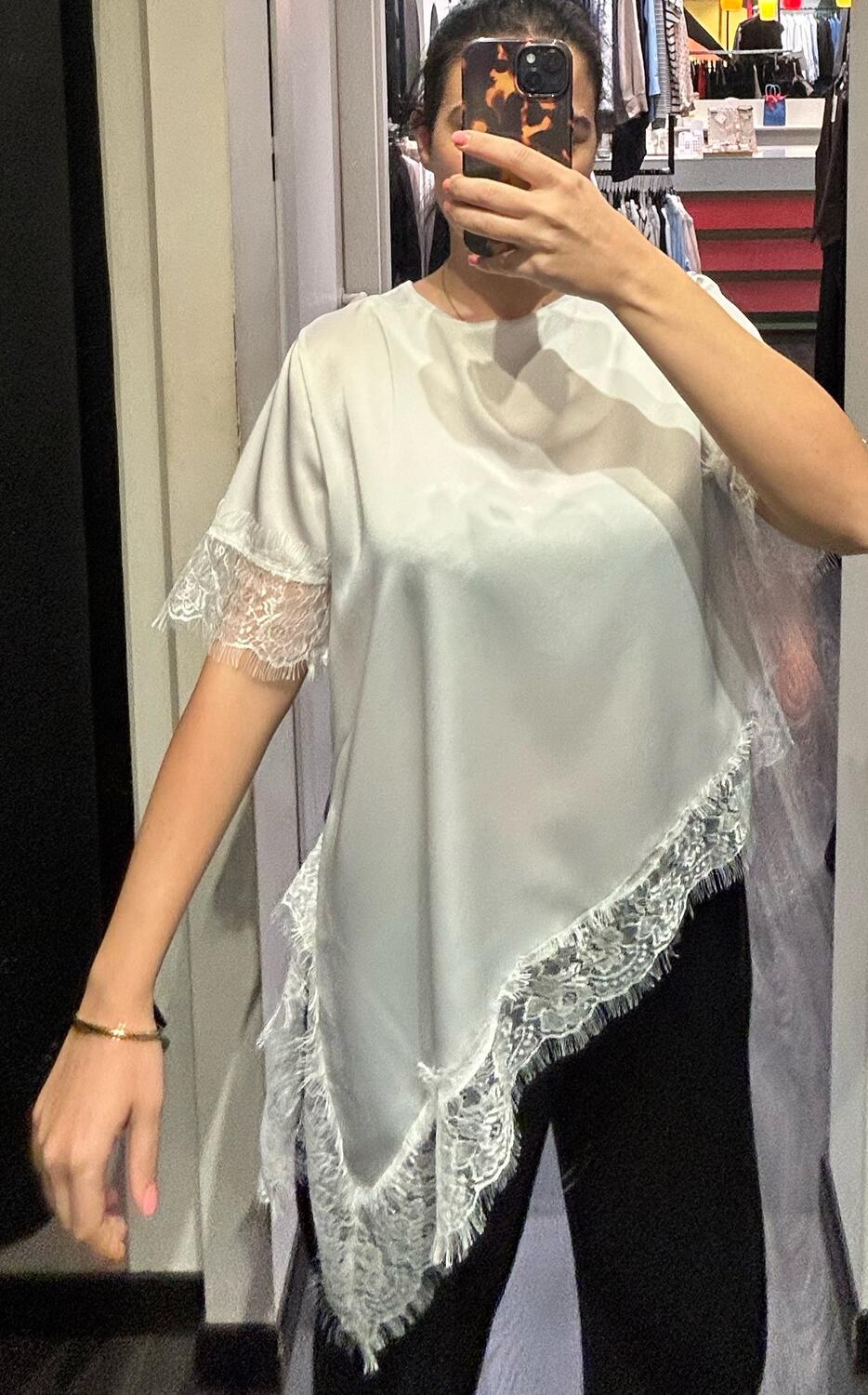 Maglia Saten inserti pizzo