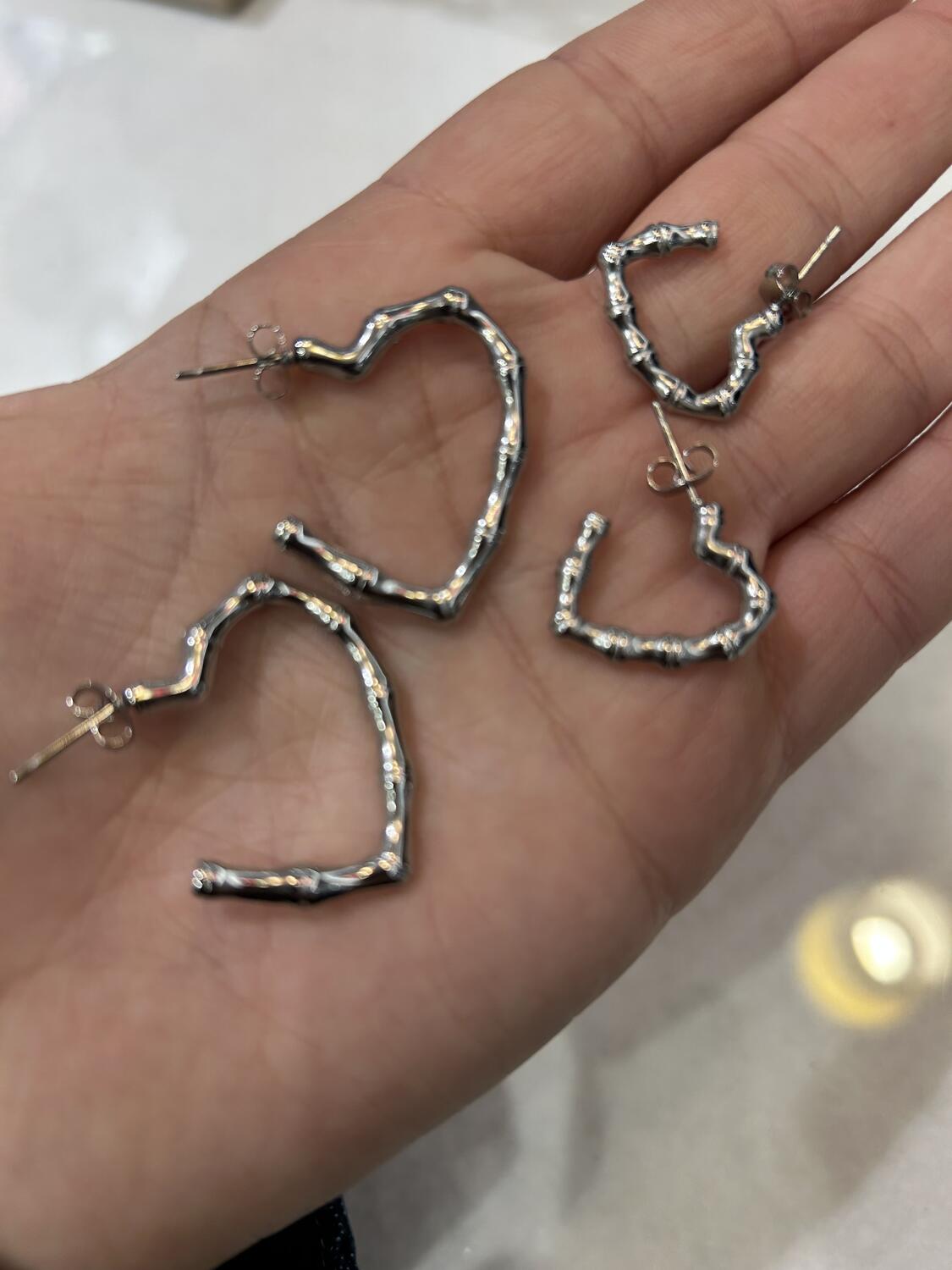 Orecchini cuore acciaio 