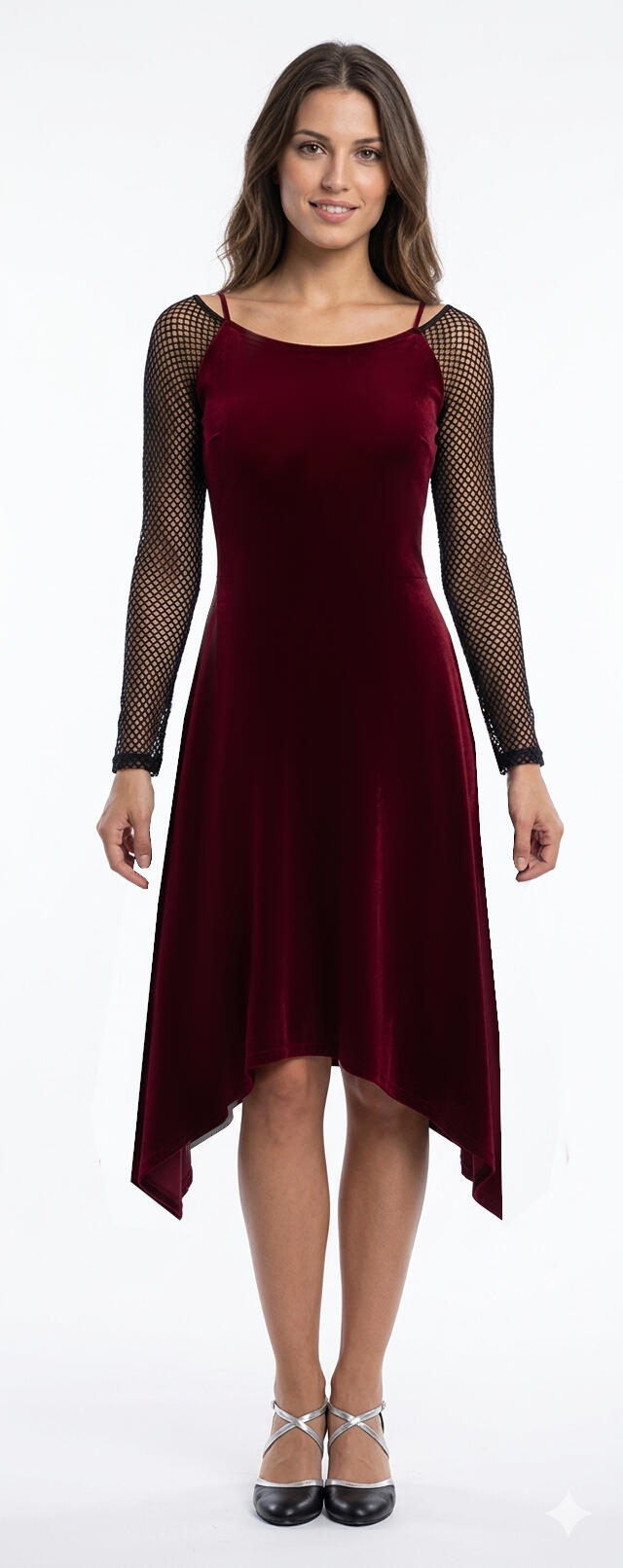 4-0147 ABITO DA BALLO CON PUNTE LATERALI E MANICHE A RETE