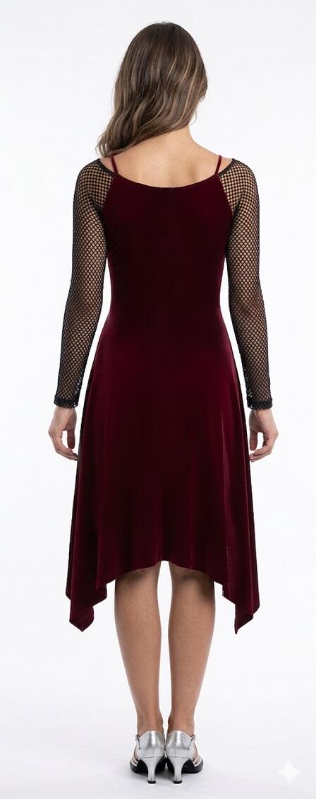 4-0147 ABITO DA BALLO CON PUNTE LATERALI E MANICHE A RETE