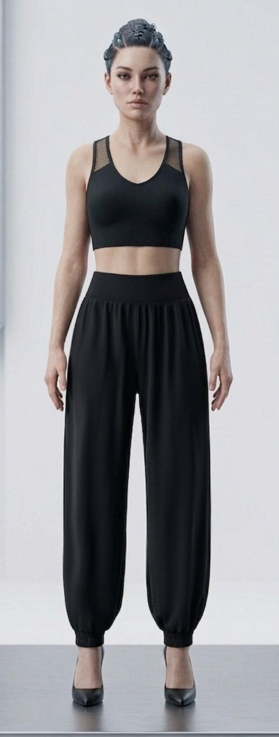 PANTALONE DA BALLO A VITA ALTA BABUSCA con polsino finale IN 3 VARIANTI 1-0011