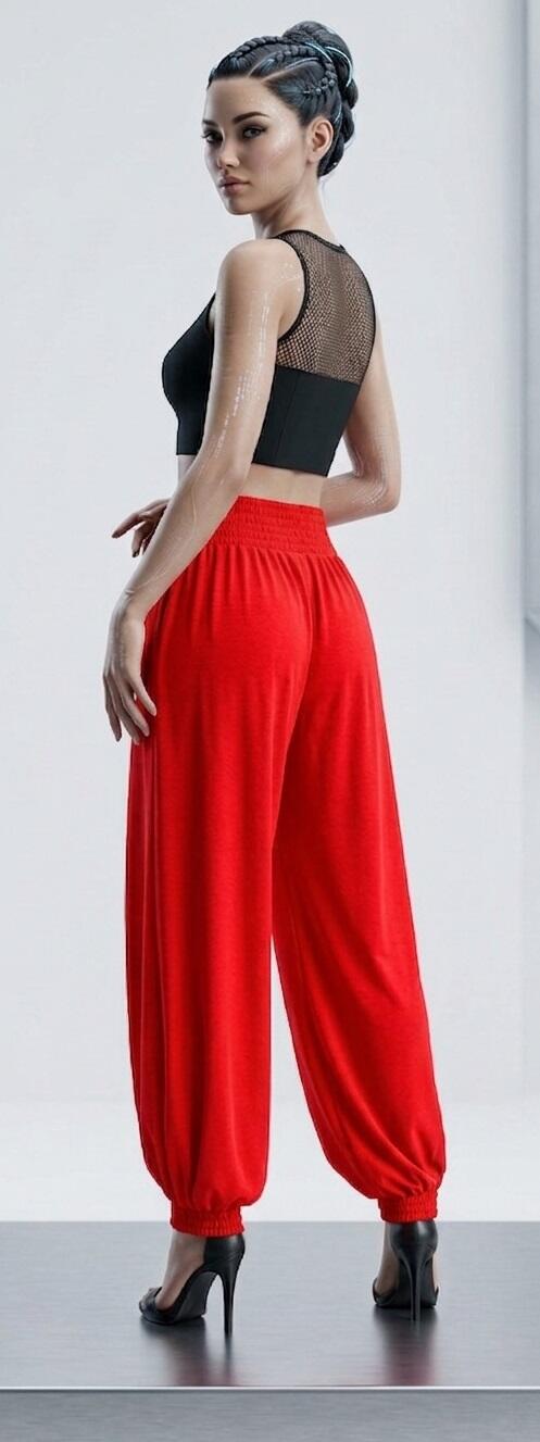 PANTALONE DA BALLO A VITA ALTA BABUSCA con polsino finale IN 3 VARIANTI 1-0011