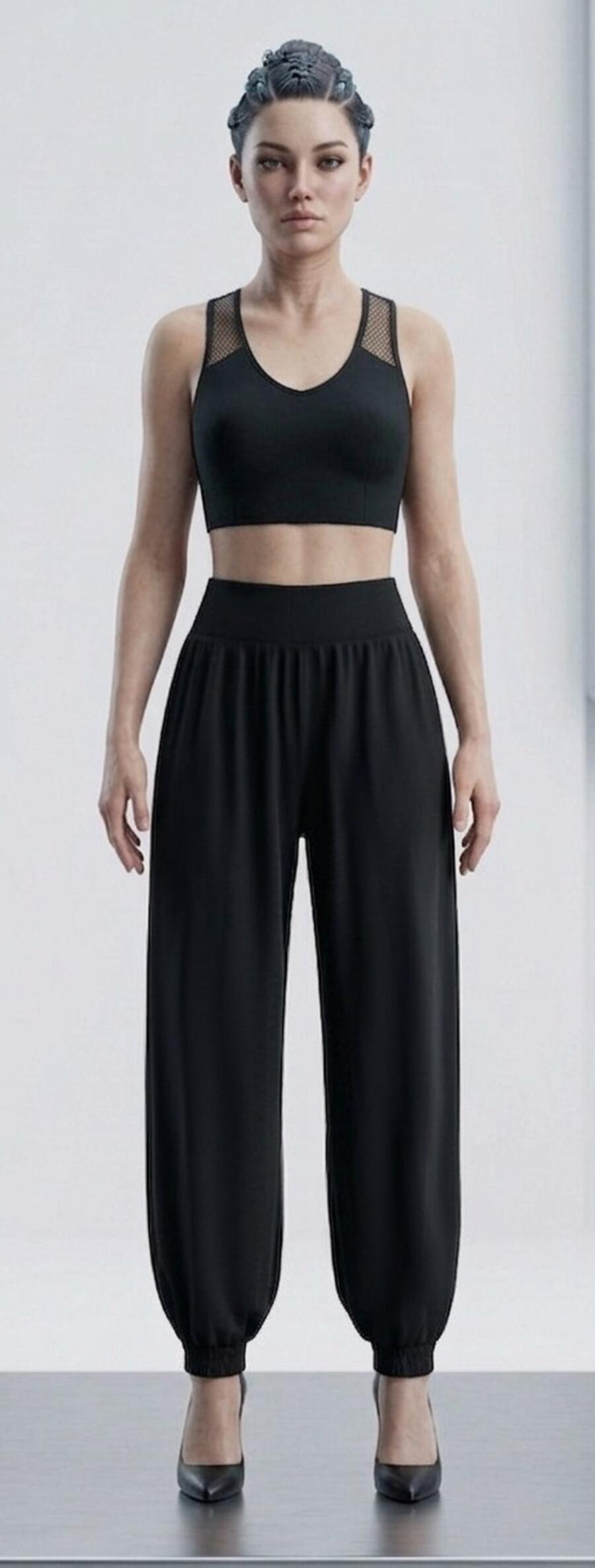 PANTALONE DA BALLO A VITA ALTA BABUSCA con polsino finale IN 3 VARIANTI 1-0011