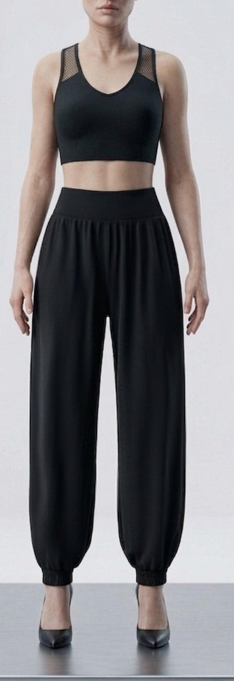 PANTALONE DA BALLO A VITA ALTA BABUSCA con polsino finale IN 3 VARIANTI 1-0011