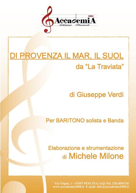 DI PROVENZA IL MAR, IL SUOL (Per Banda) - Michele Milone / Giuseppe Verdi