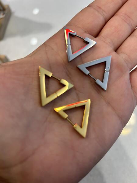 Orecchini triangolo in acciaio 