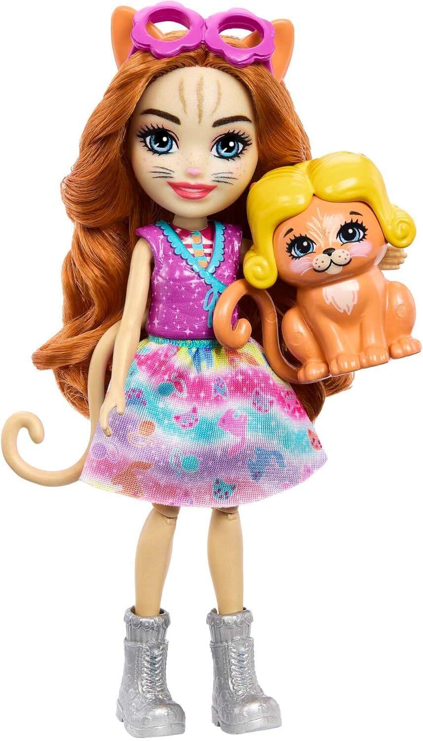 Playset Enchantimals Glam Party Styling Truck con bambola e accessori, include un animale domestico Best Friend, un rimorchio e altro ancora, regalo per bambini e bambine dai 3 anni in su, HPB34