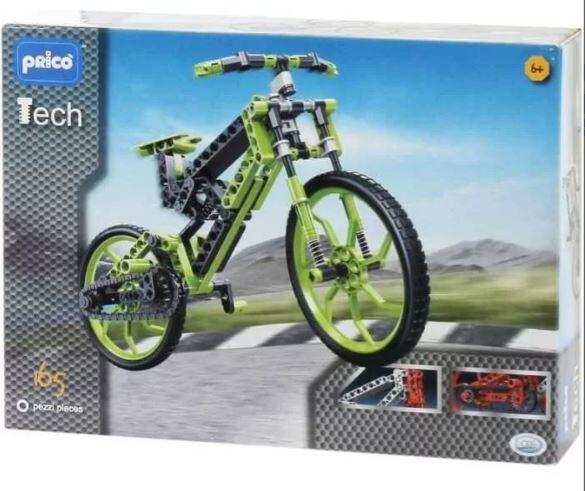 Gioco Costruzioni Bambini Bicicletta Pedali Verde 165 pezzi educativo manuale - 6+