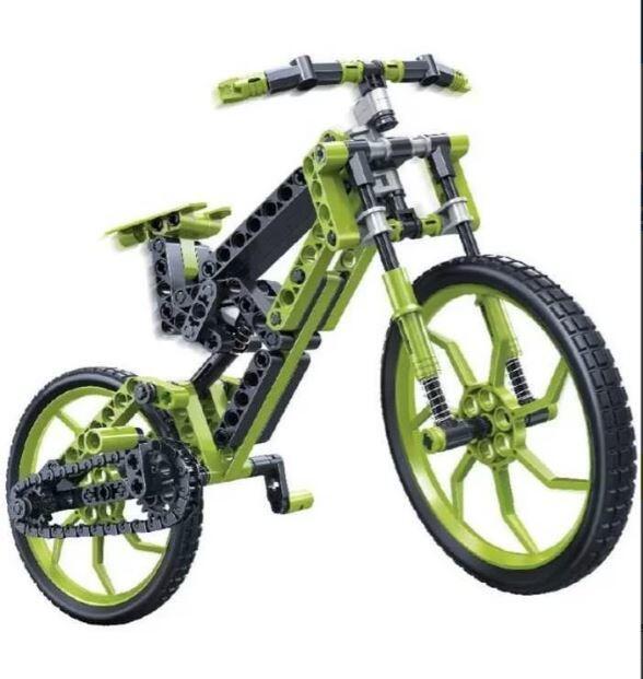 Gioco Costruzioni Bambini Bicicletta Pedali Verde 165 pezzi educativo manuale - 6+