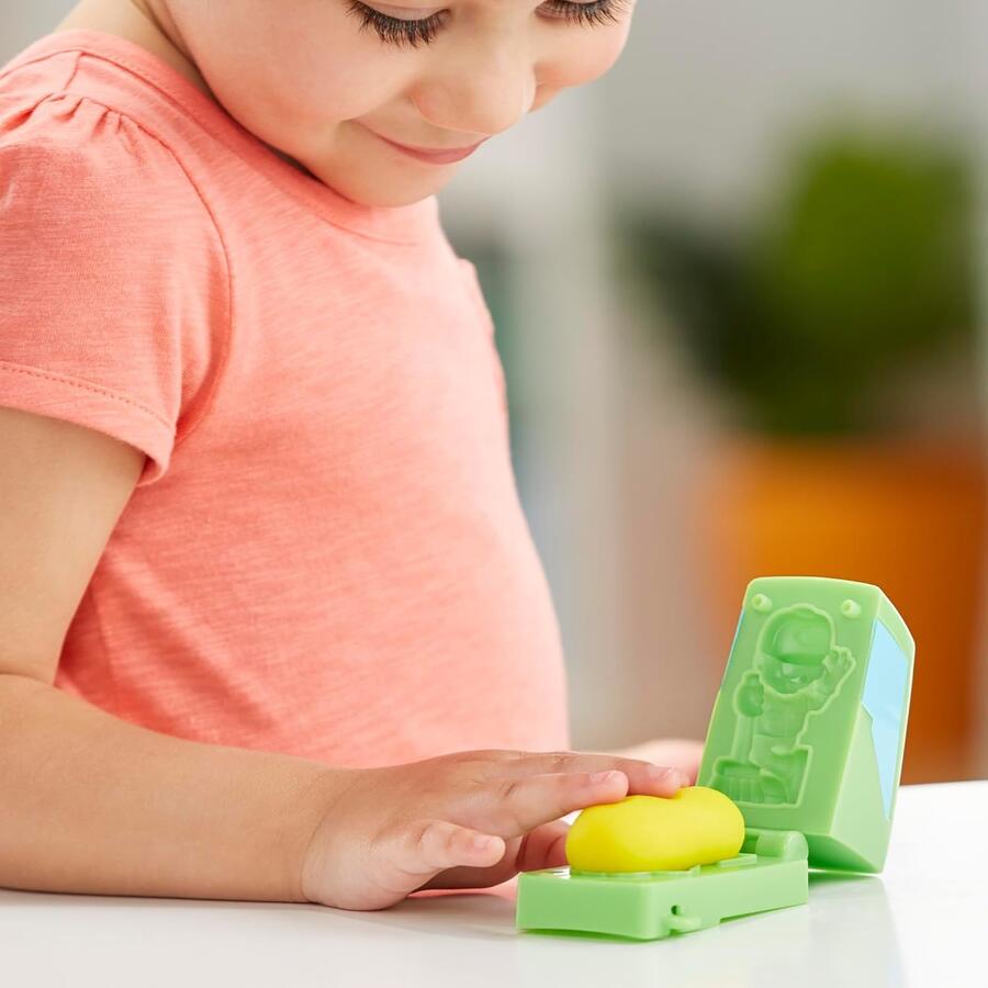 Play-Doh, Wheels, Che Bello scaricare, Camion dei rifiuti 2 in 1 con rifiuti di Pasta modellabile e 3 vasetti - +3anni