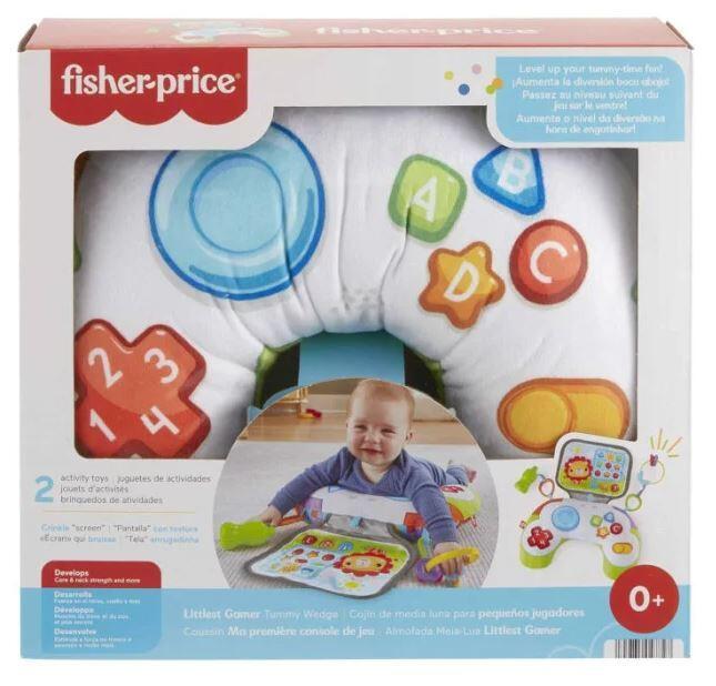 Fisher-Price Cuscino Baby Gamer sensoriale con 2 giochi agganciabili – Per neonati 0+ mesi, lavabile