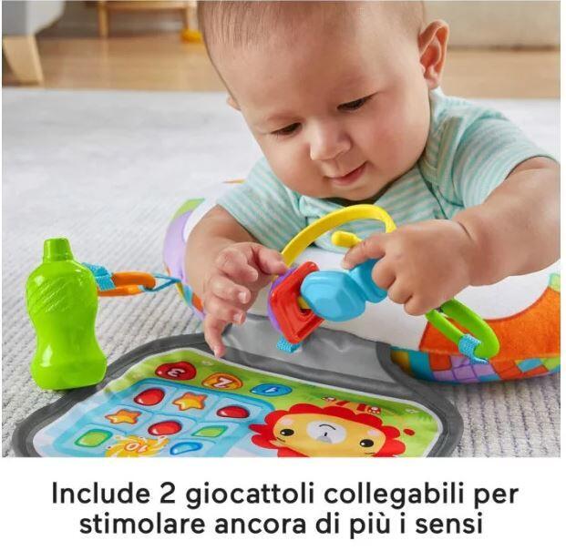 Fisher-Price Cuscino Baby Gamer sensoriale con 2 giochi agganciabili – Per neonati 0+ mesi, lavabile