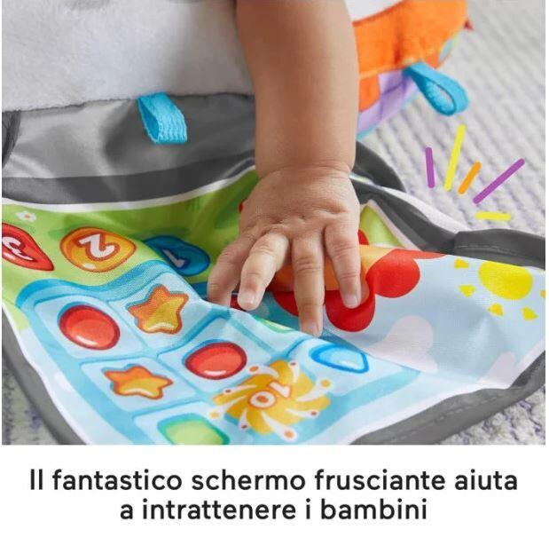 Fisher-Price Cuscino Baby Gamer sensoriale con 2 giochi agganciabili – Per neonati 0+ mesi, lavabile