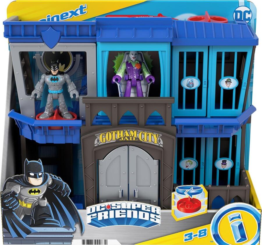 Fisher-Price Imaginext - DC Super Friends Prigione di Gotham City, playset prigione con personaggi di Batman e Joker, Giocattolo per Bambini 3+ Anni, HHP81