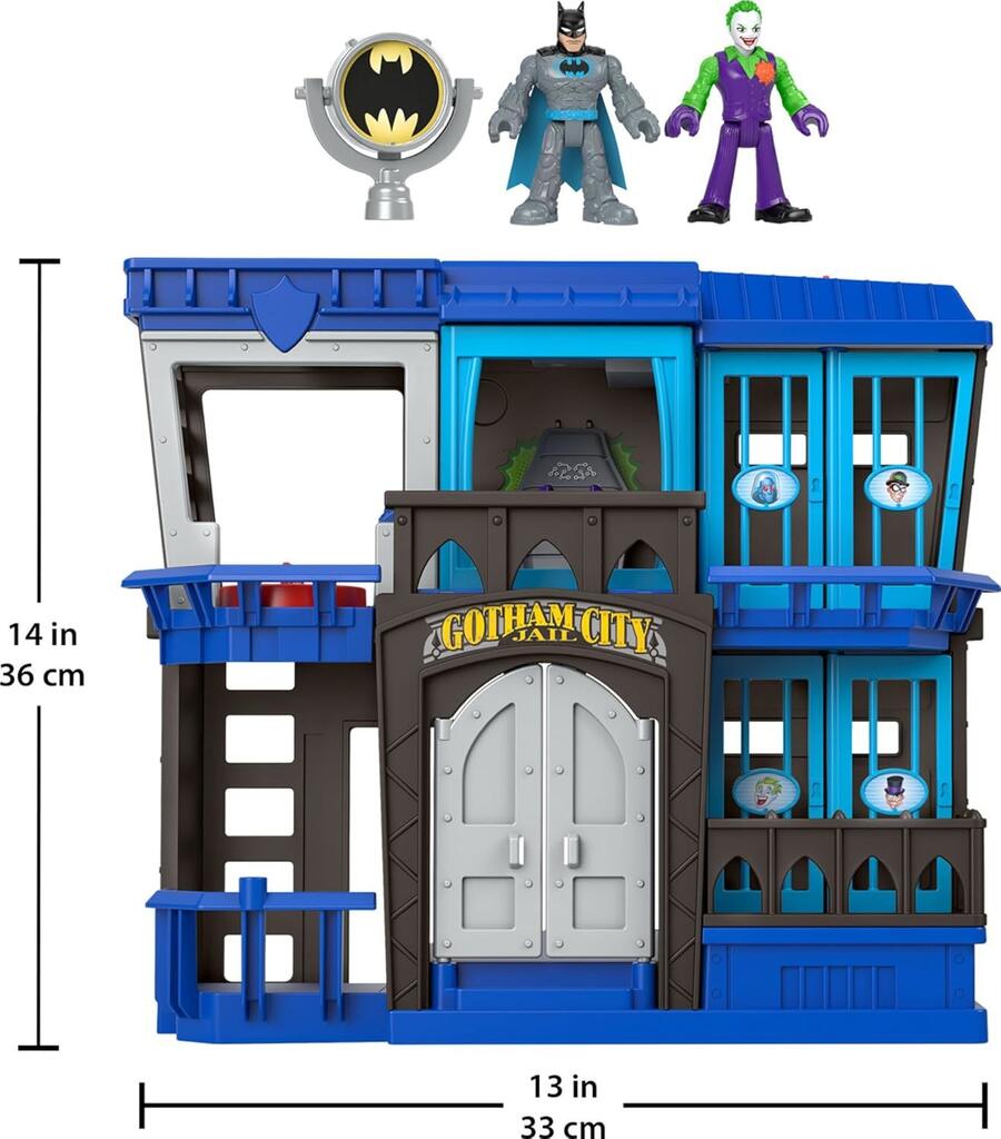 Fisher-Price Imaginext - DC Super Friends Prigione di Gotham City, playset prigione con personaggi di Batman e Joker, Giocattolo per Bambini 3+ Anni, HHP81