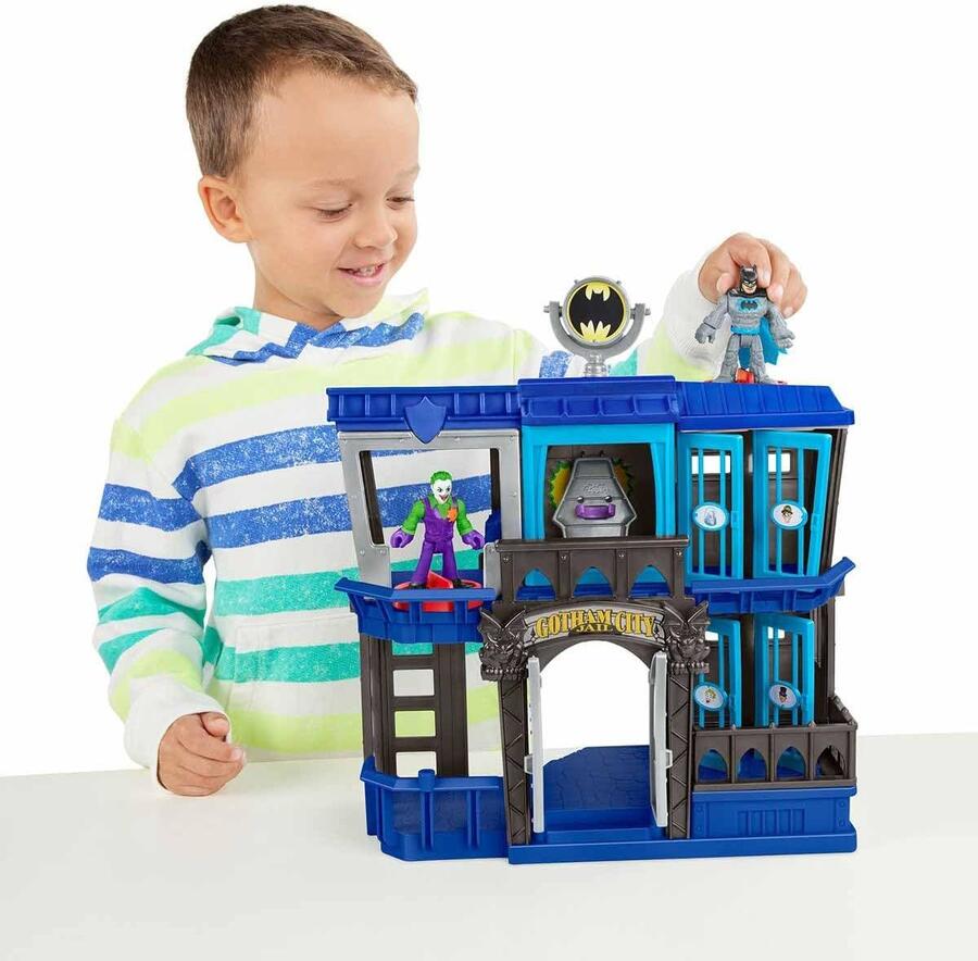 Fisher-Price Imaginext - DC Super Friends Prigione di Gotham City, playset prigione con personaggi di Batman e Joker, Giocattolo per Bambini 3+ Anni, HHP81