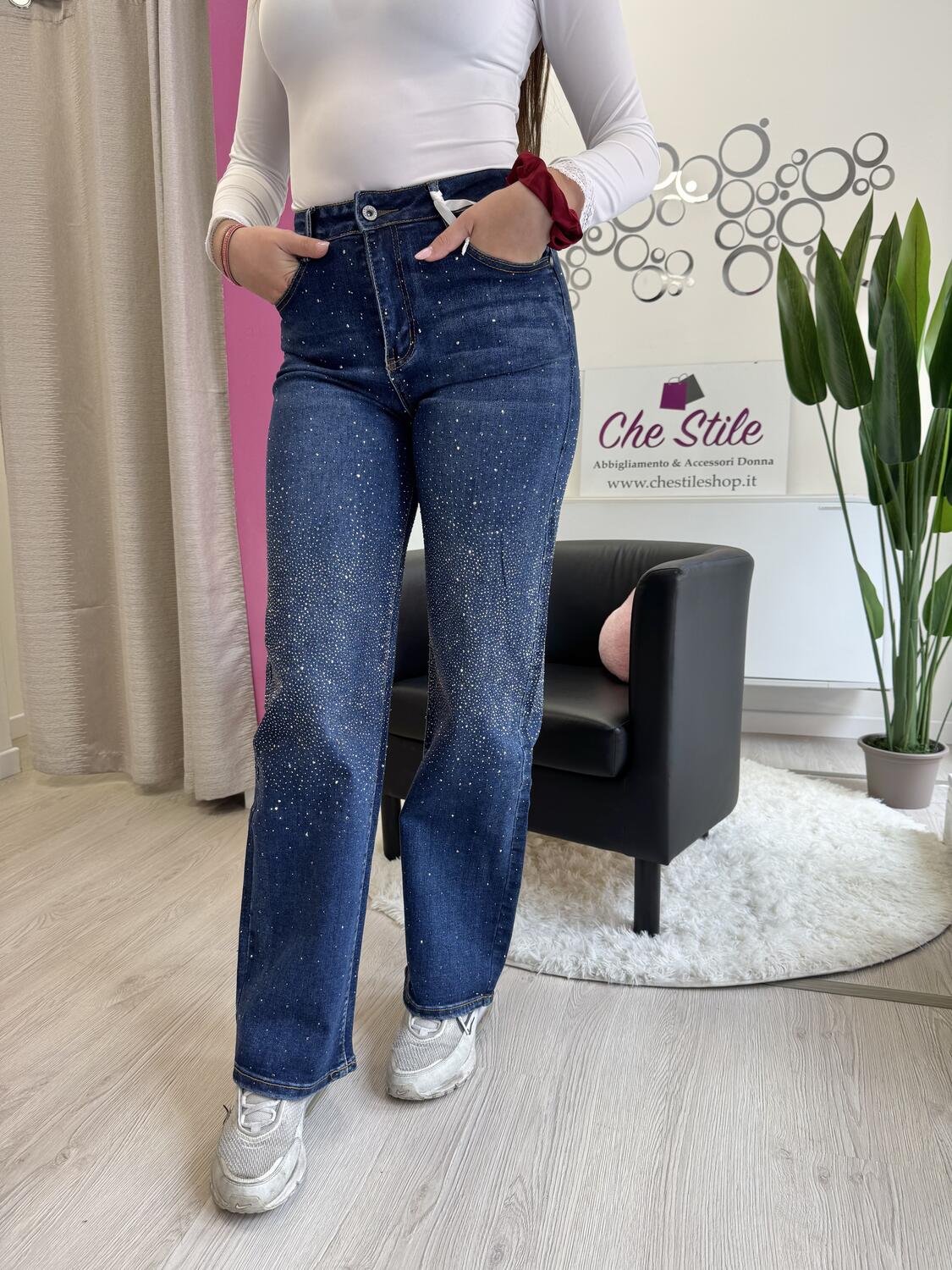 NOVITÀ Jeans straight leg brillantini
